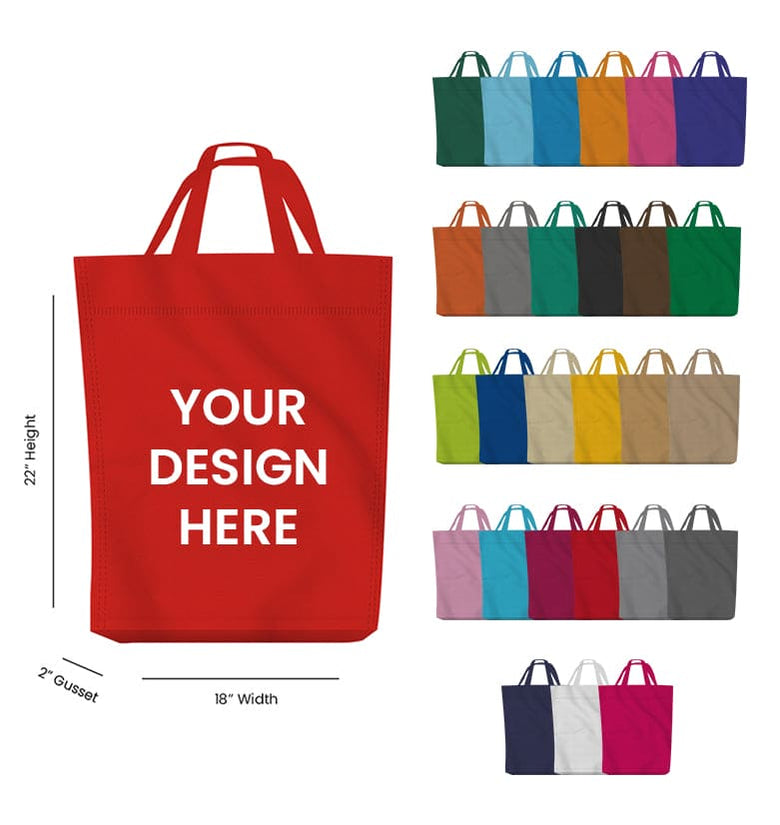 Handle Non-Woven Tote Bag 18x22 with 2 Inch Bottom Gusset