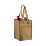 Reusable 4-Bottle Tote Bag 8 x11 x 8 with Bottom Gusset