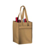 Reusable 4-Bottle Tote Bag 8 x11 x 8 with Bottom Gusset