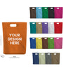 Custom D-cut Heat Seal NonWoven Tote Bags with 2 Inch Bottom