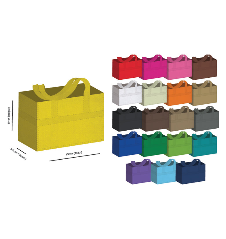 Large Reusable Non-Woven Grocery Tote Bags 13 x 8 x 8.5
